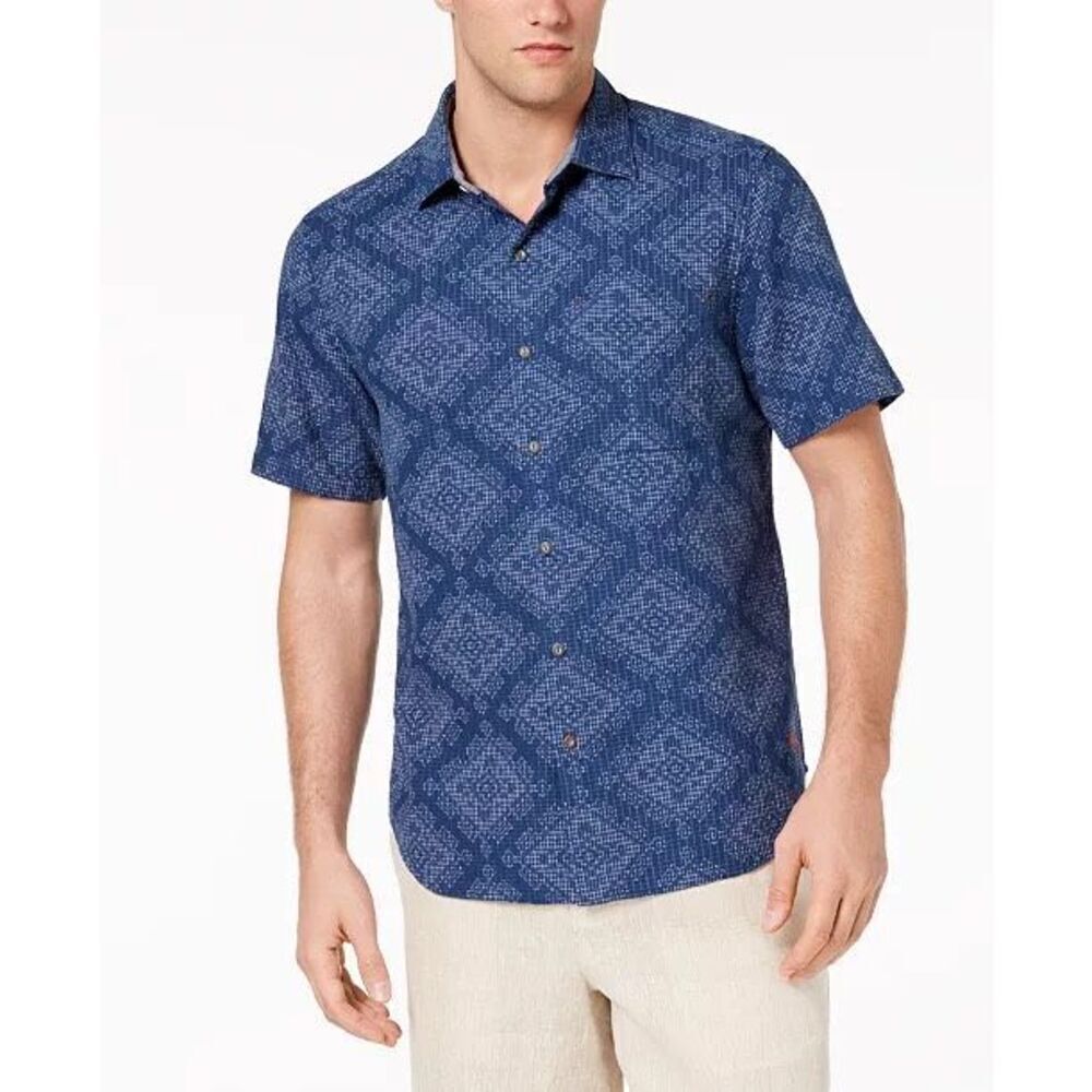 Tommy Bahama Men's Geo De Mayo Camp Shirt size XL